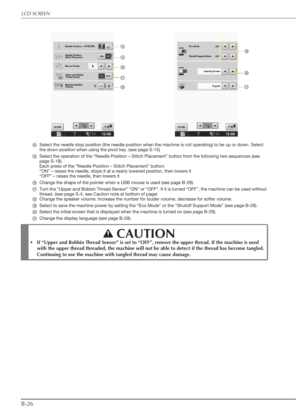 Caution | Baby Lock Crescendo (BLCR) Instruction and Reference Guide User Manual | Page 28 / 216