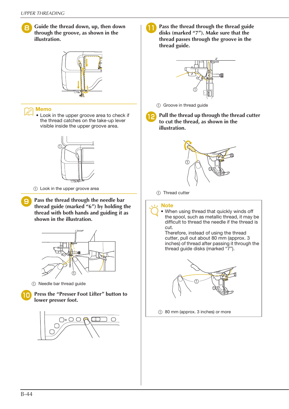 Baby Lock Crescendo (BLCR) Instruction and Reference Guide User Manual | Page 46 / 216