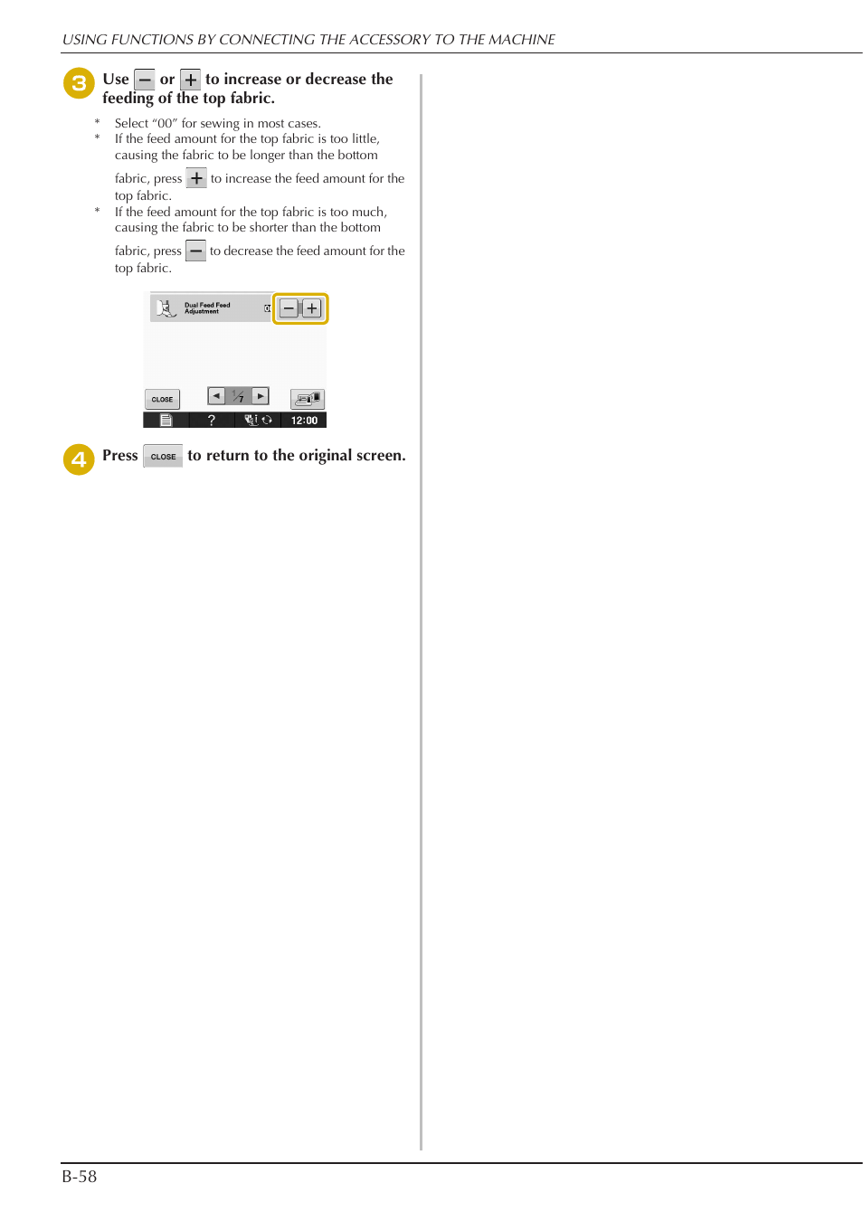 B-58 | Baby Lock Crescendo (BLCR) Instruction and Reference Guide User Manual | Page 60 / 216