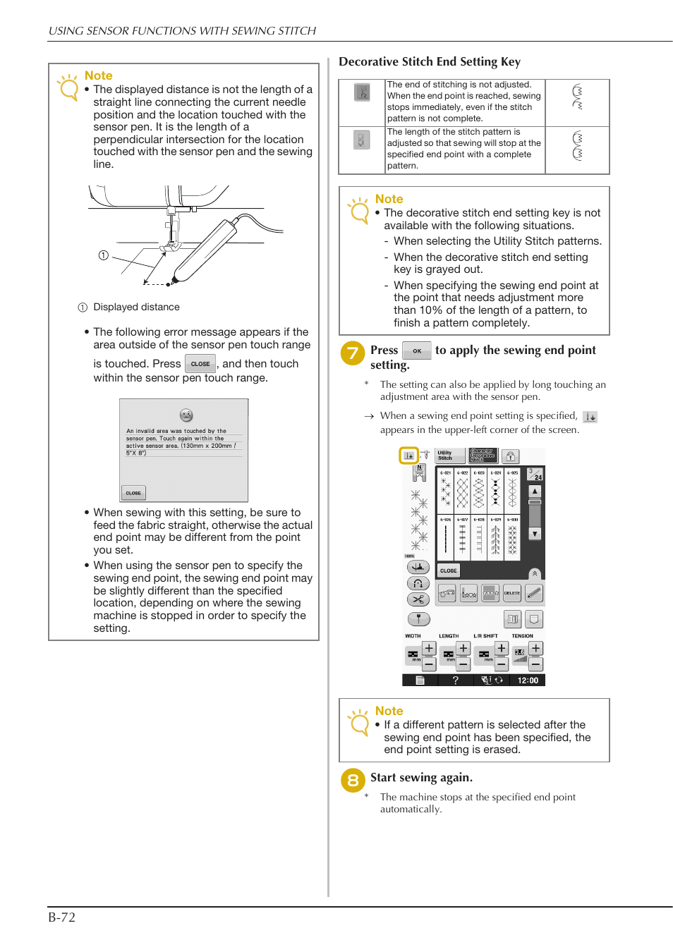 B-72 | Baby Lock Crescendo (BLCR) Instruction and Reference Guide User Manual | Page 74 / 216