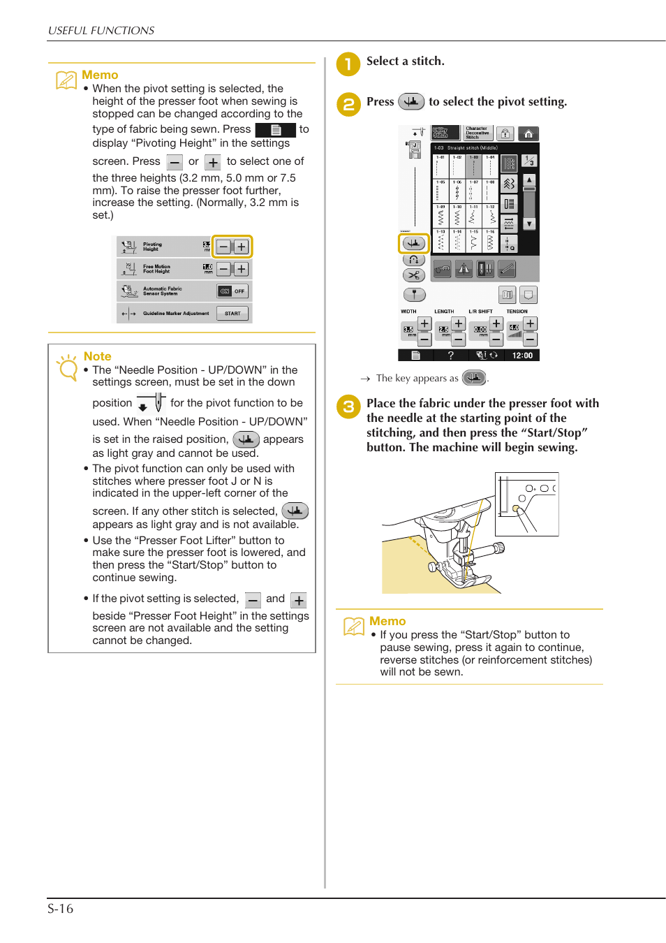 S-16 | Baby Lock Crescendo (BLCR) Instruction and Reference Guide User Manual | Page 90 / 216