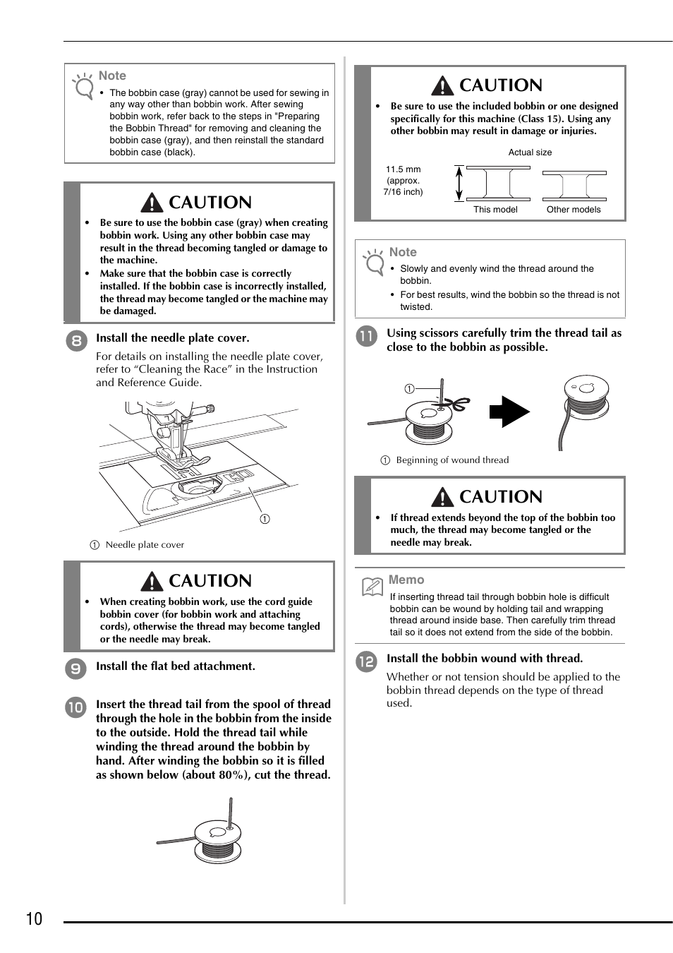 Caution | Baby Lock Symphony (BLSY) Instruction and Reference Guide Addendum User Manual | Page 12 / 56