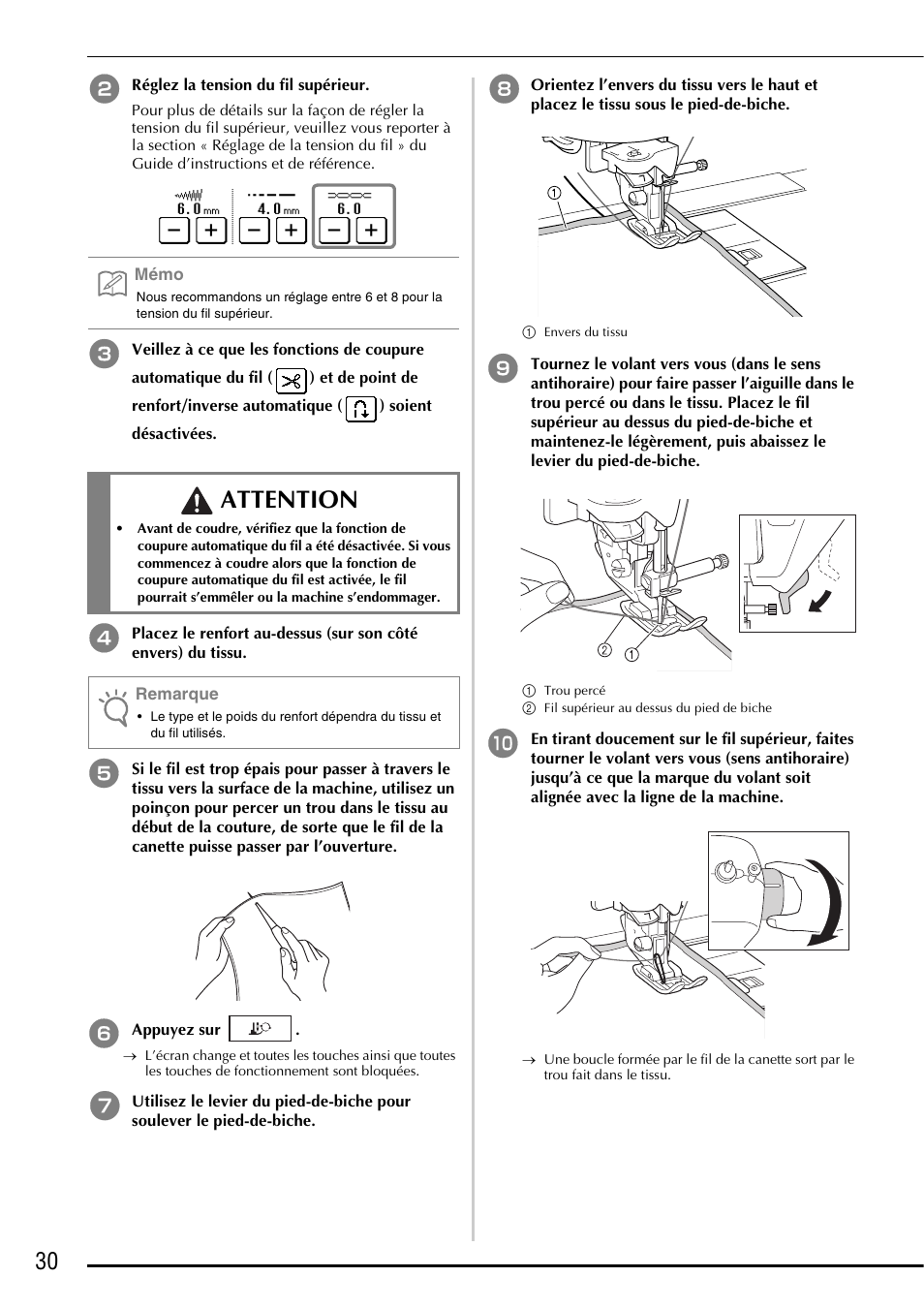 Attention | Baby Lock Symphony (BLSY) Instruction and Reference Guide Addendum User Manual | Page 32 / 56