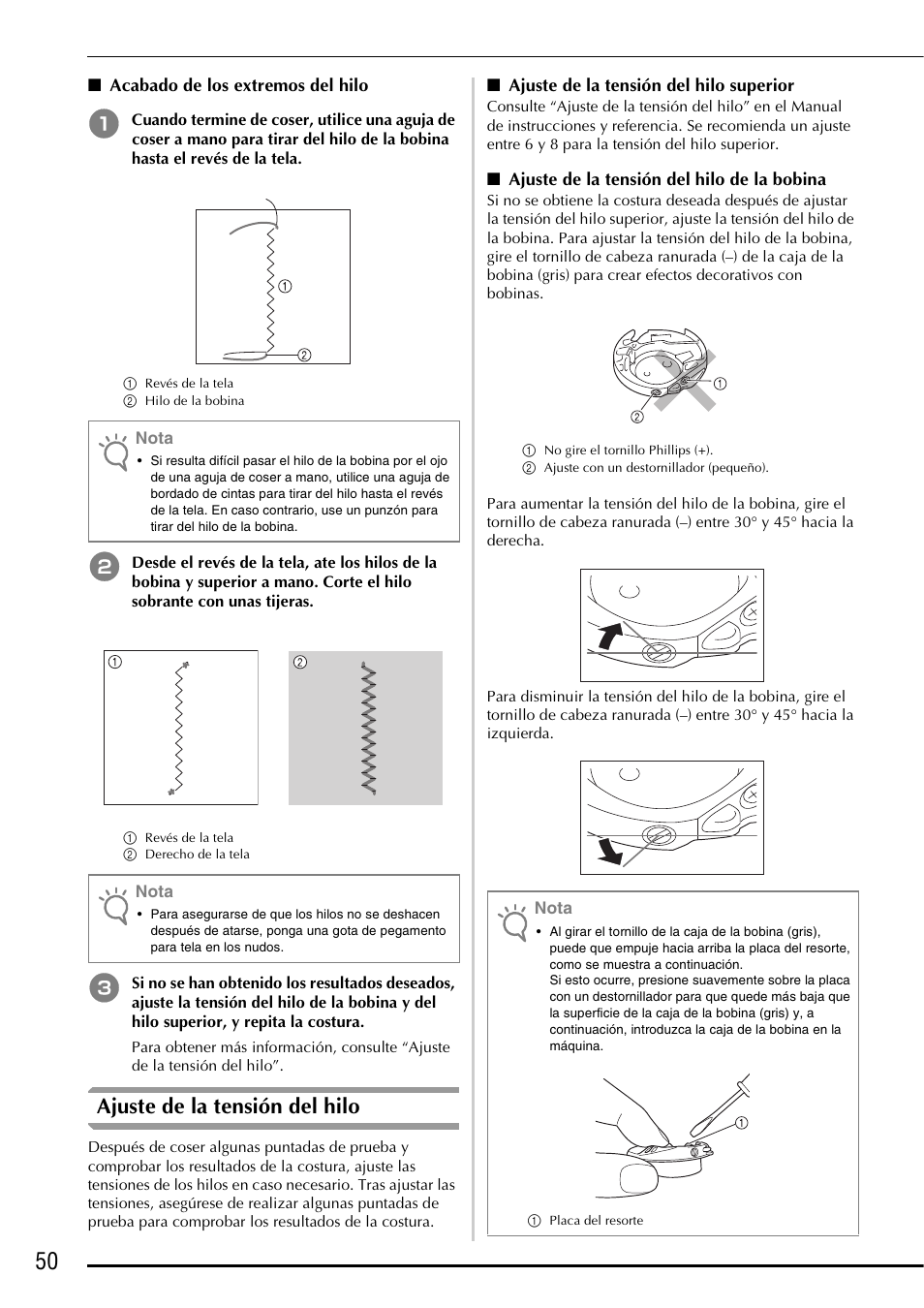 Ajuste de la tensión del hilo | Baby Lock Symphony (BLSY) Instruction and Reference Guide Addendum User Manual | Page 52 / 56