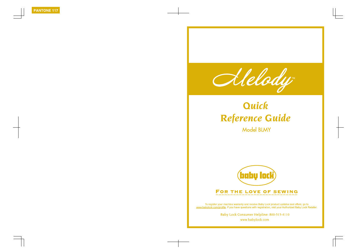 Baby Lock Melody (BLMY) Quick Reference Guide User Manual | 20 pages