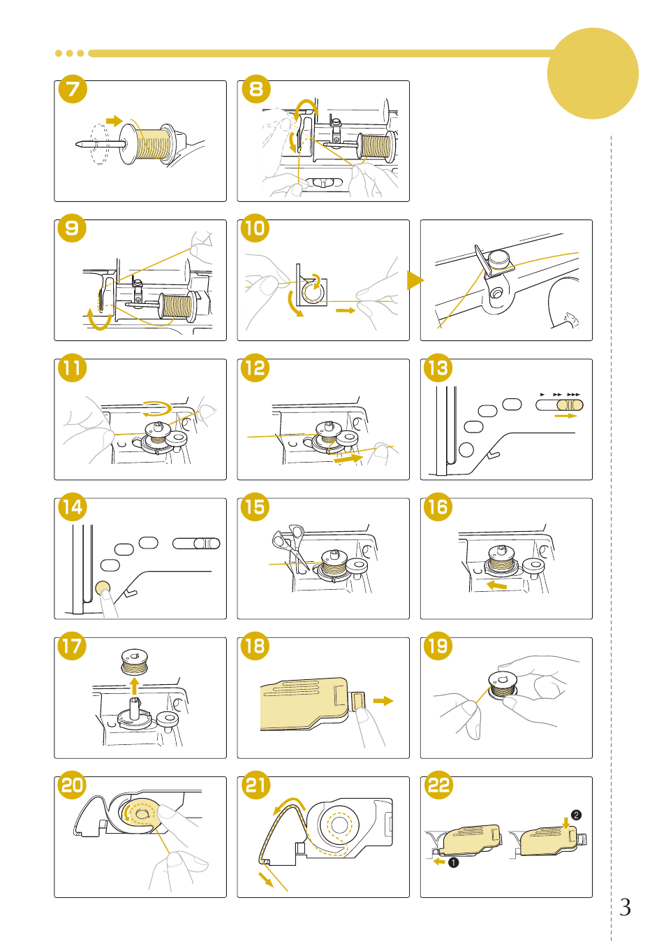 Bobbin winding and setting | Baby Lock Melody (BLMY) Quick Reference Guide User Manual | Page 5 / 20