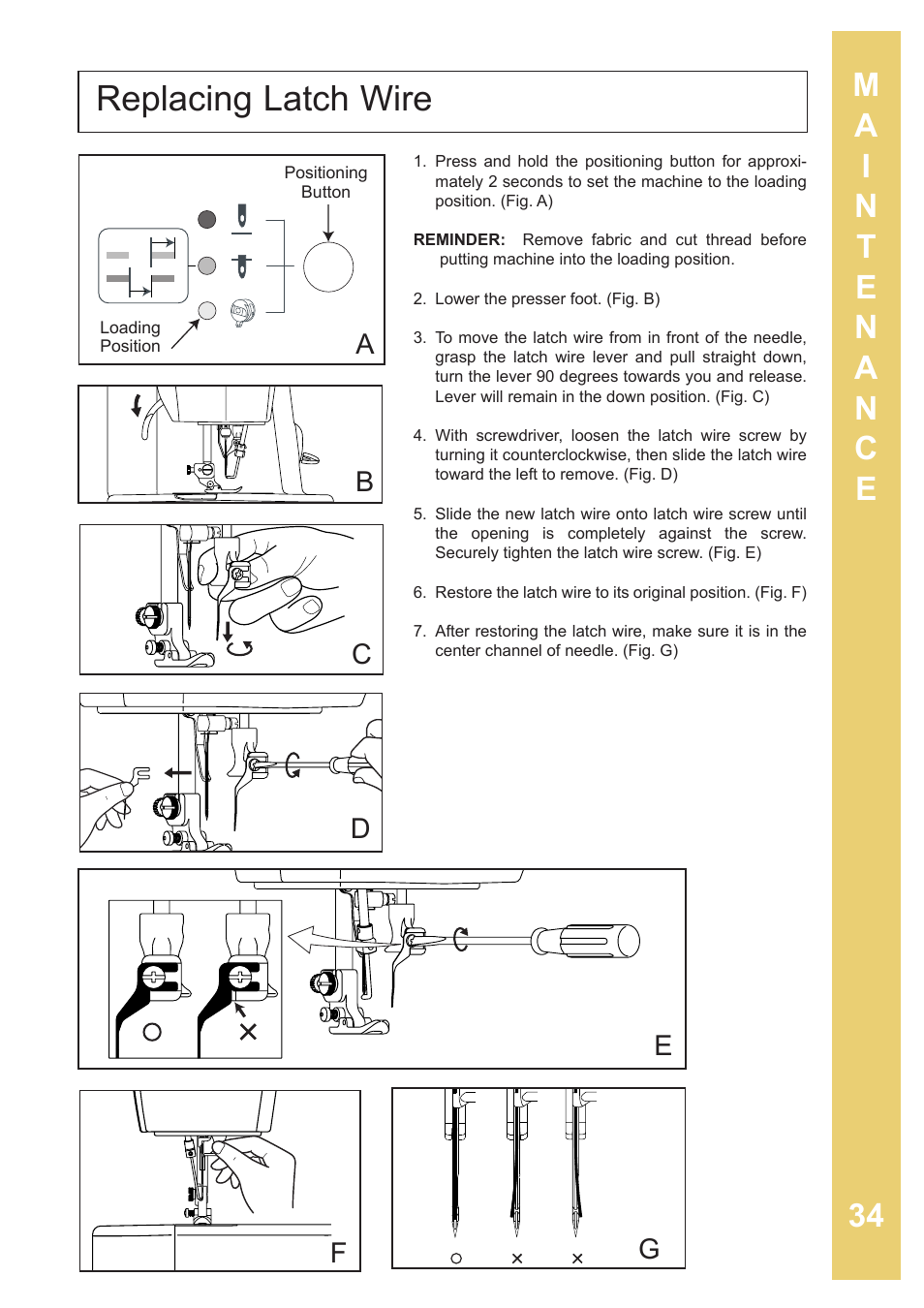 Replacing latch wire | Baby Lock Sashiko 2 (BLQK2) Instruction and Reference Guide User Manual | Page 35 / 42