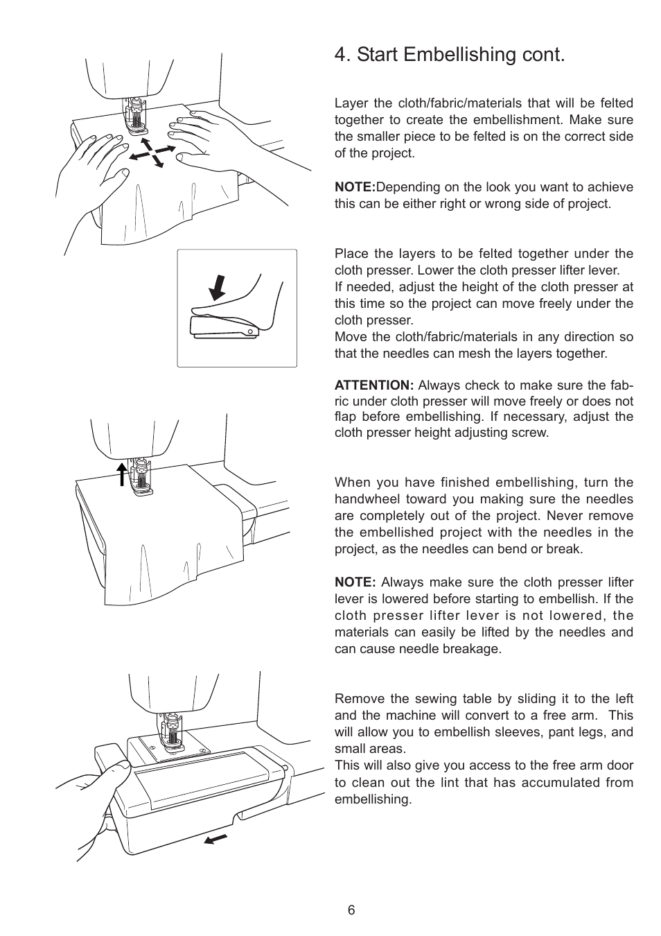 Start embellishing cont | Baby Lock Embellisher (EMB12-2) Manual User Manual | Page 9 / 16