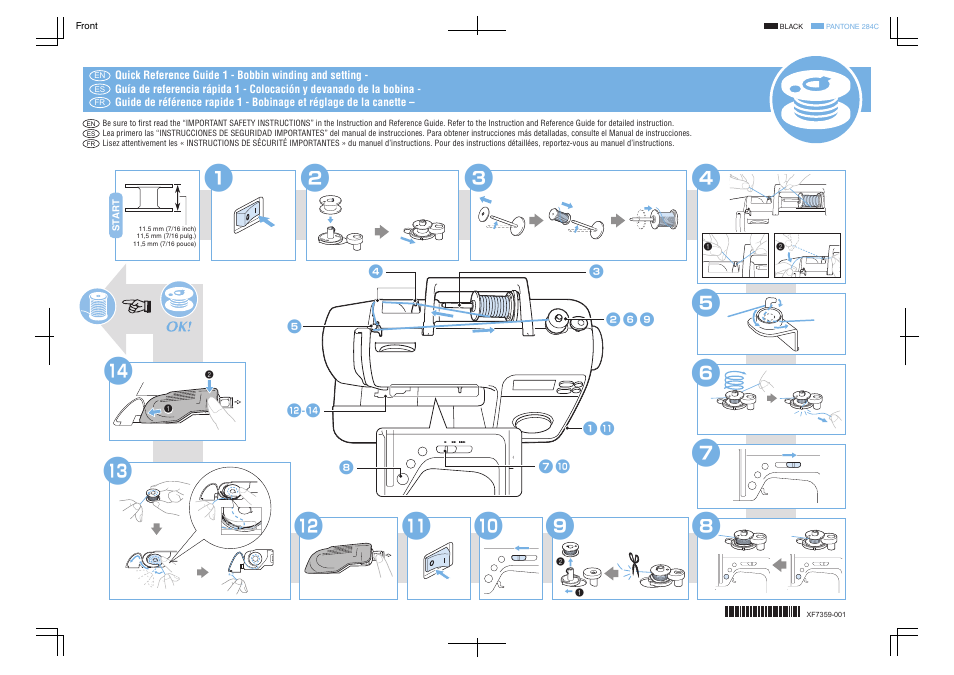 Baby Lock Rachel (BL50A) Quick Reference Guide User Manual | 2 pages