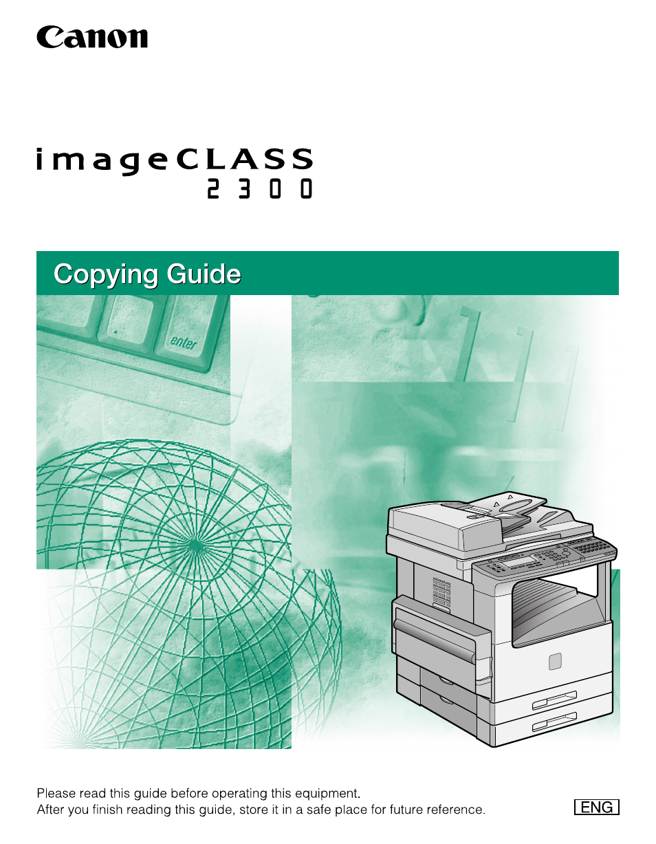 Canon ImageCLASS 2300 User Manual | 104 pages