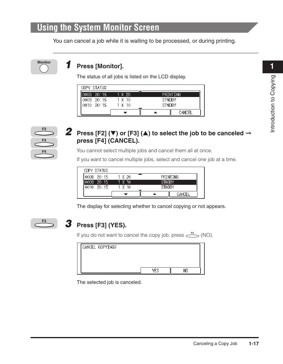 Using the system monitor screen, Using the system monitor screen -17, See "using the system monitor screen | Canon ImageCLASS 2300 User Manual | Page 26 / 104