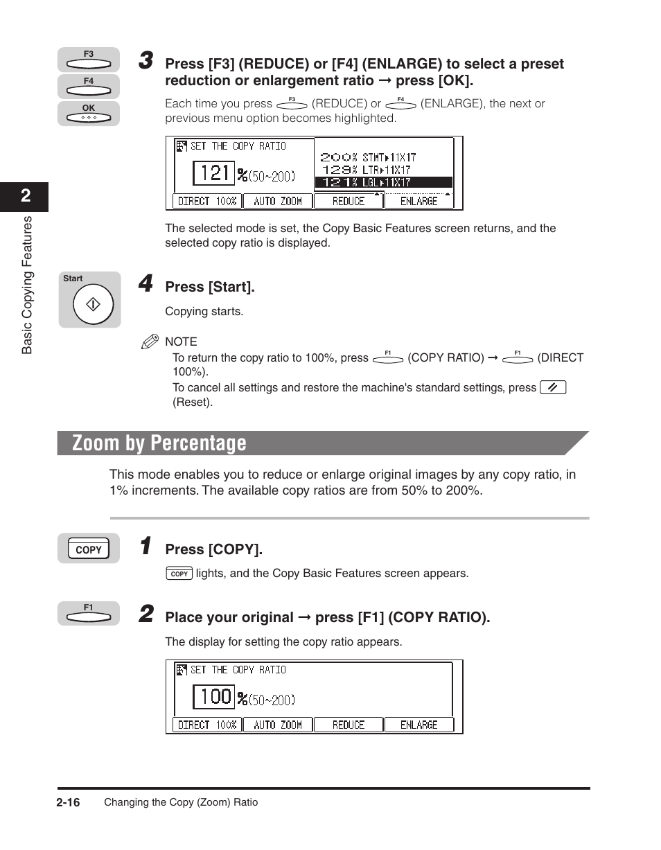 Zoom by percentage, Zoom by percentage -16 | Canon ImageCLASS 2300 User Manual | Page 47 / 104