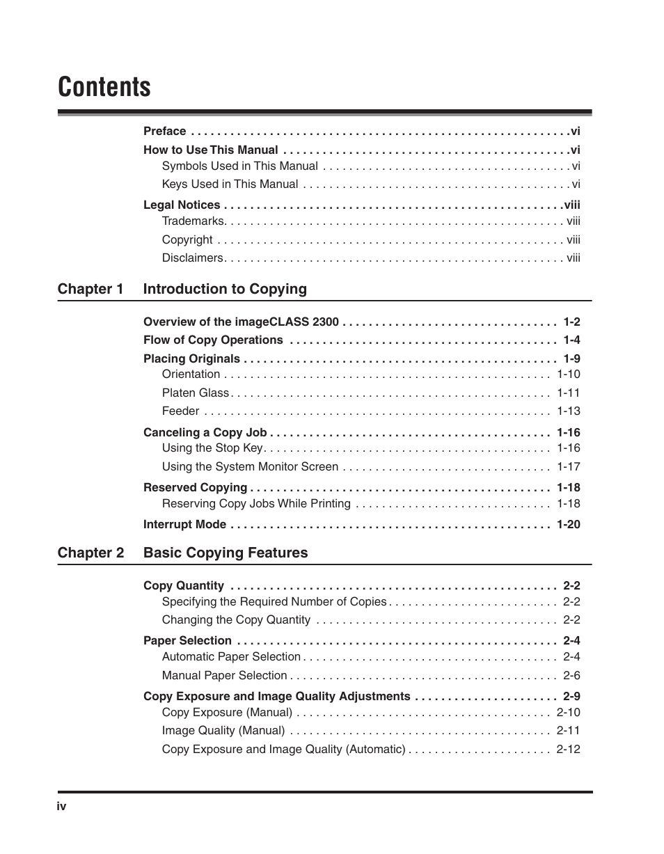 Canon ImageCLASS 2300 User Manual | Page 5 / 104