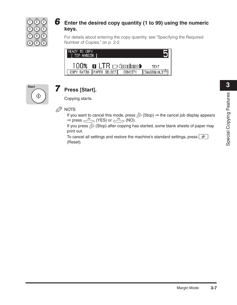 Press [start, Special cop ying f eatures | Canon ImageCLASS 2300 User Manual | Page 60 / 104