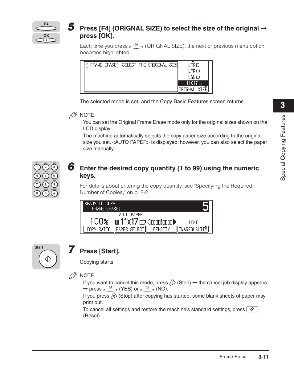 Press [start, Special cop ying f eatures | Canon ImageCLASS 2300 User Manual | Page 64 / 104