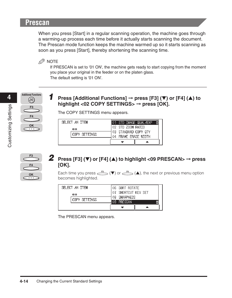 Prescan, Prescan -14 | Canon ImageCLASS 2300 User Manual | Page 91 / 104