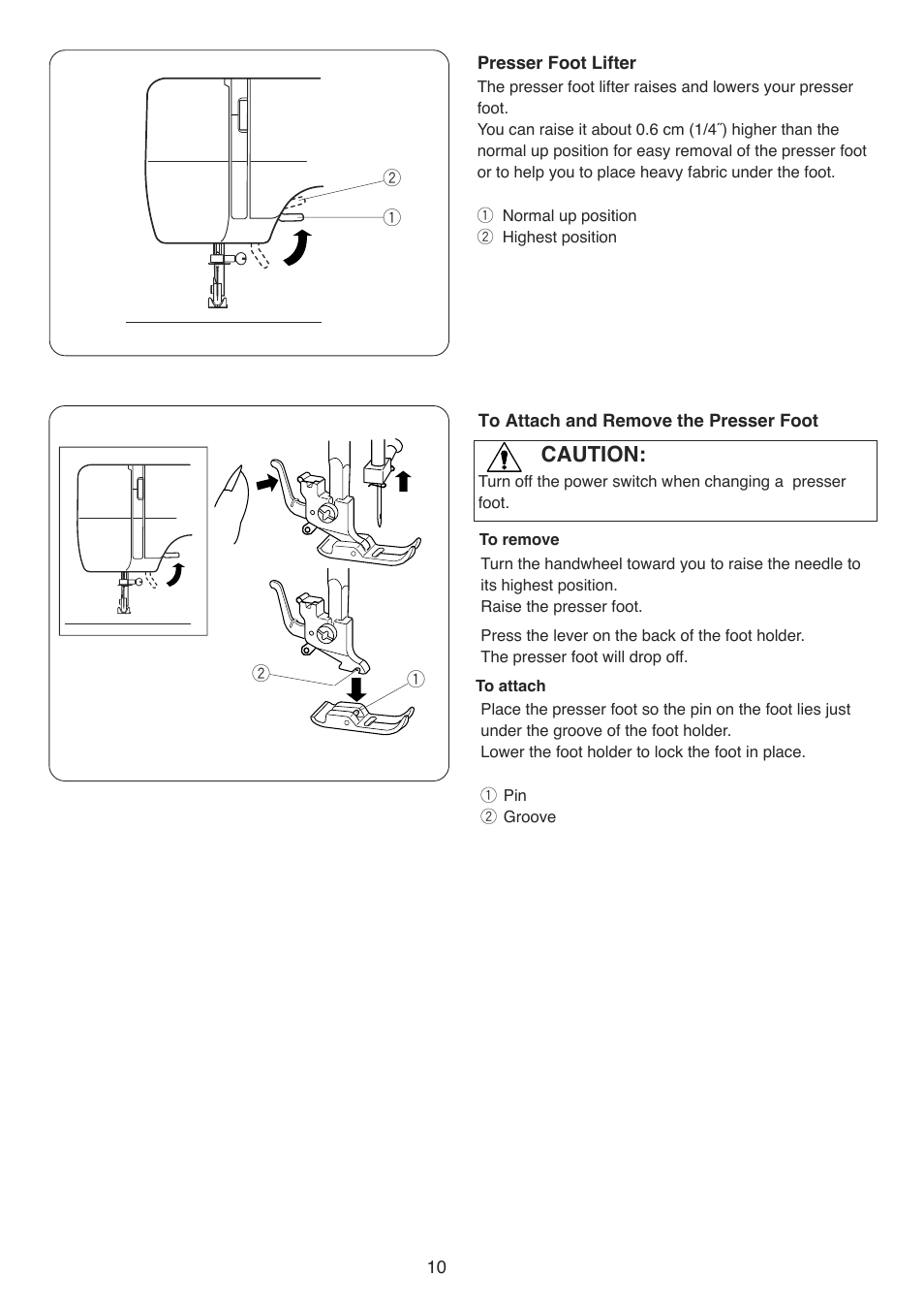 Caution | Baby Lock BL9 (BL9) Instruction and Reference Guide User Manual | Page 14 / 56