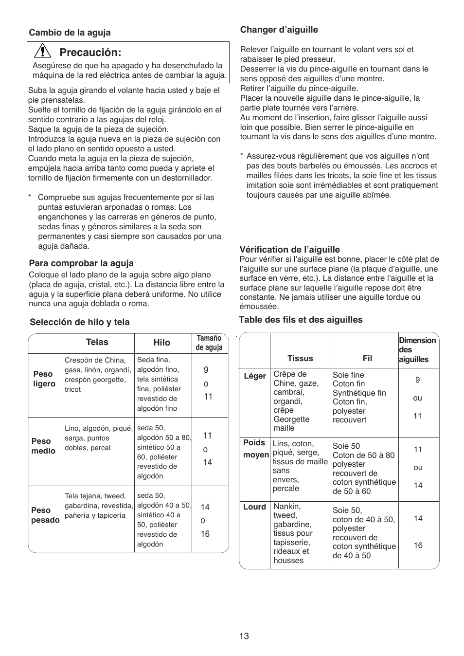 Precaución | Baby Lock BL9 (BL9) Instruction and Reference Guide User Manual | Page 17 / 56