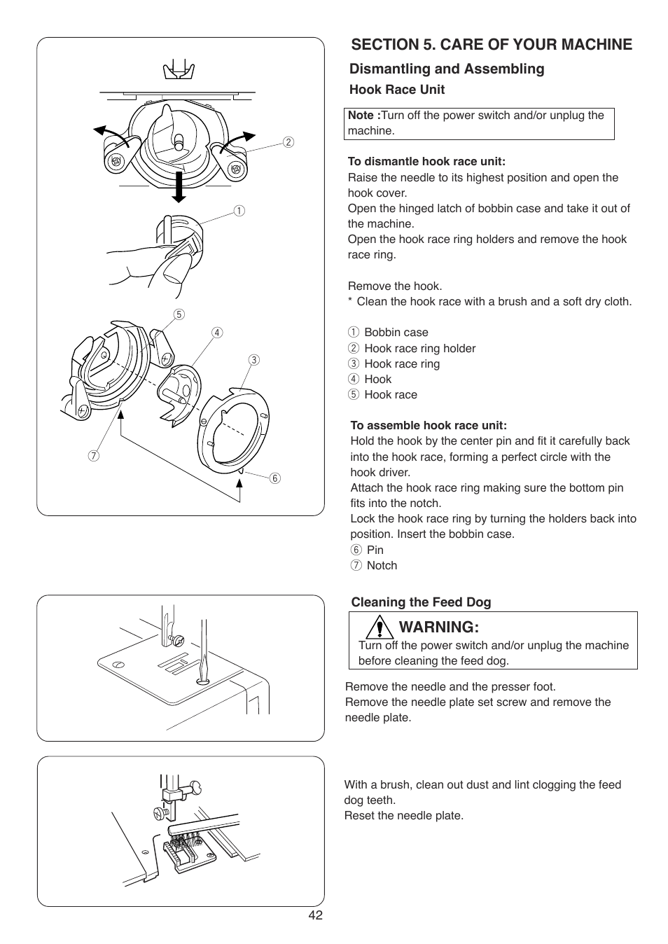 Warning | Baby Lock BL9 (BL9) Instruction and Reference Guide User Manual | Page 46 / 56