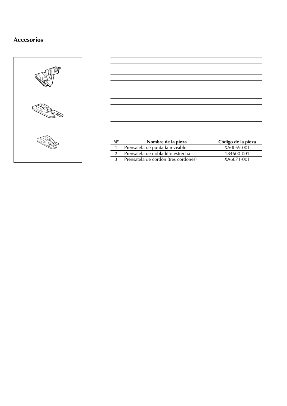 Accessories accessoires accesorios | Baby Lock Ellisimo Gold (Previous Model) (BLSOG) Additional Accessories Guide User Manual | Page 3 / 8