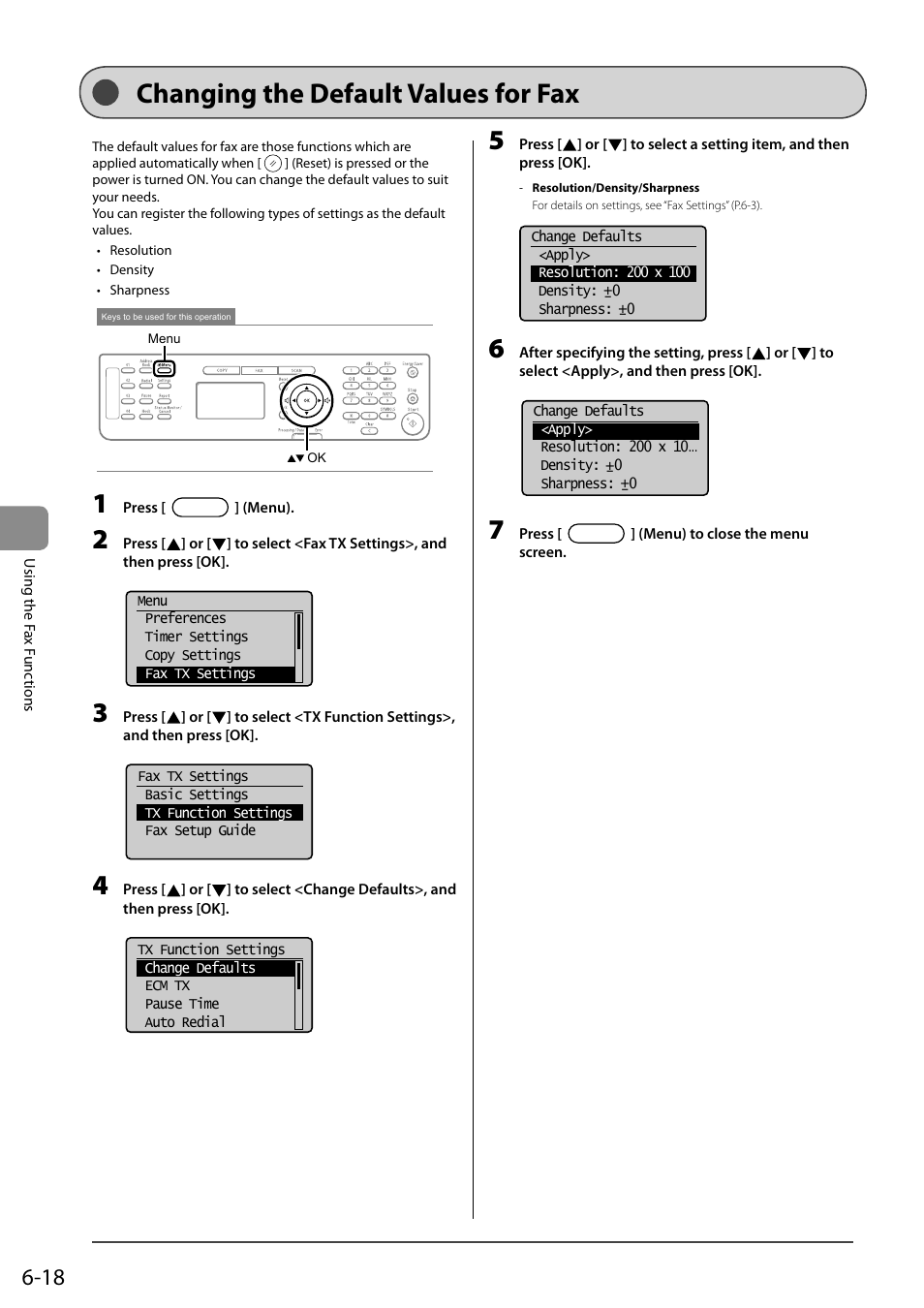 Changing the default values for fax | Canon ImageCLASS MF4570DN User Manual | Page 102 / 164