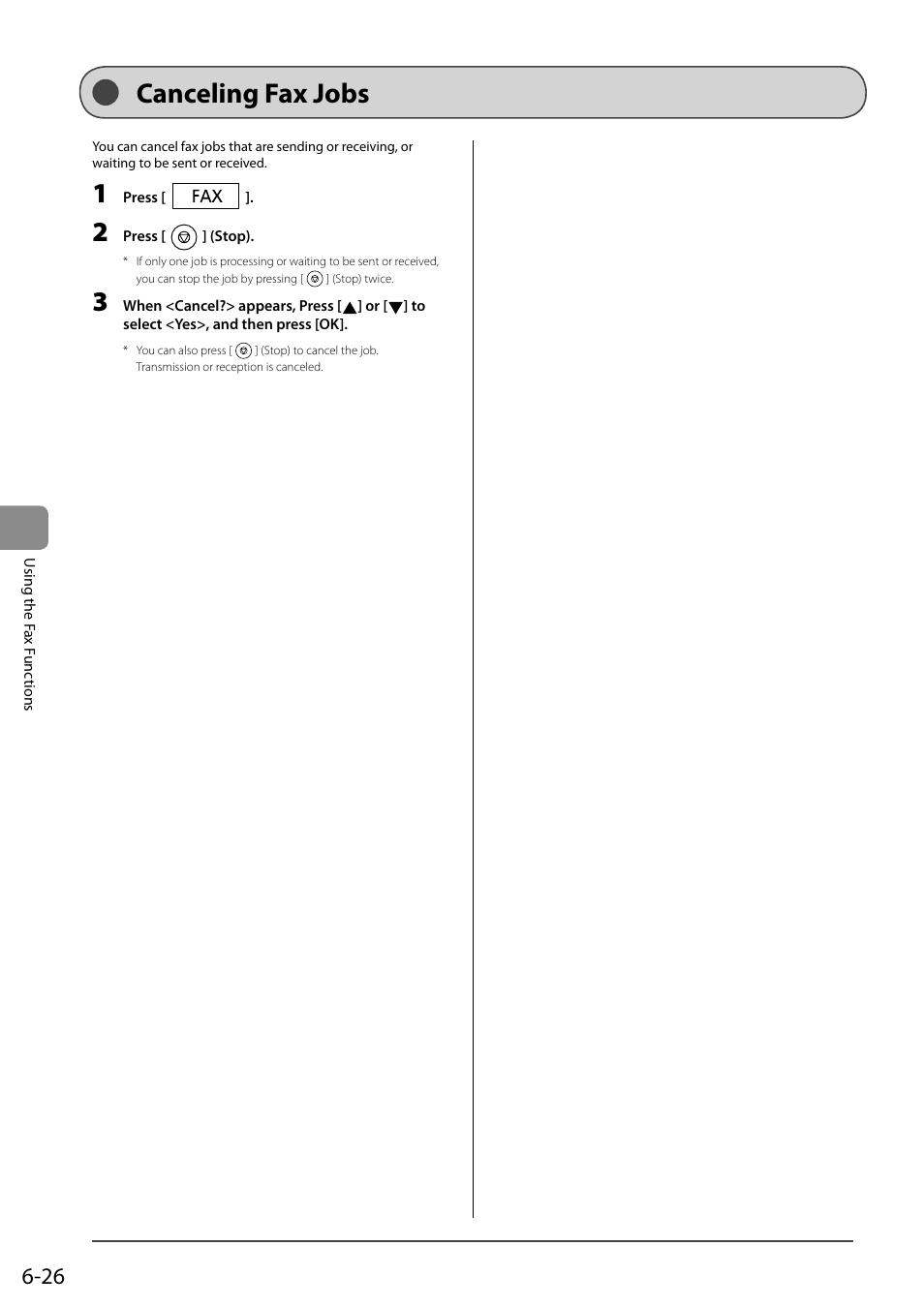 Canceling fax jobs | Canon ImageCLASS MF4570DN User Manual | Page 110 / 164