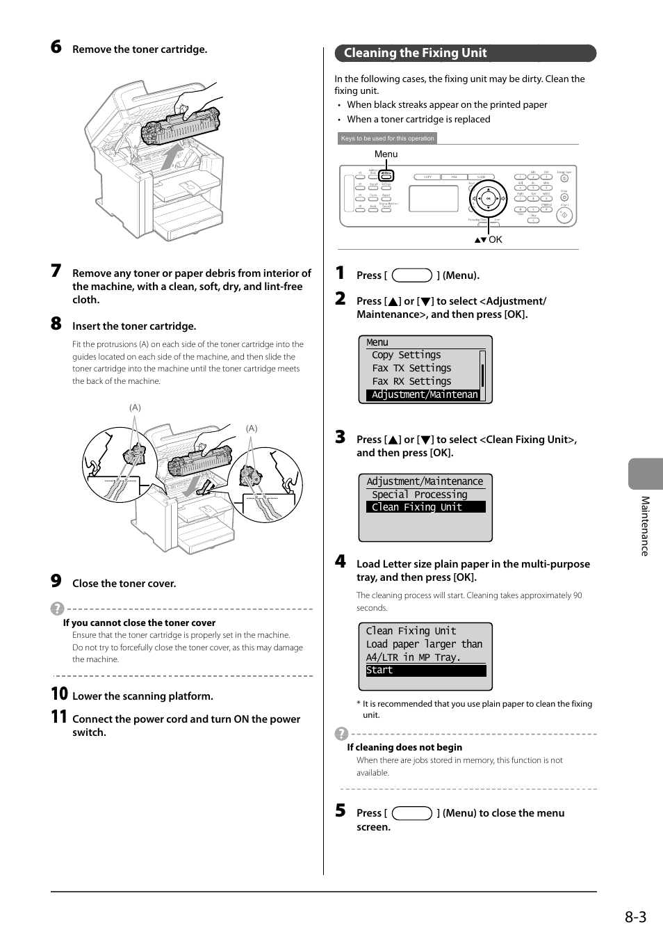 Cleaning the fixing unit | Canon ImageCLASS MF4570DN User Manual | Page 117 / 164