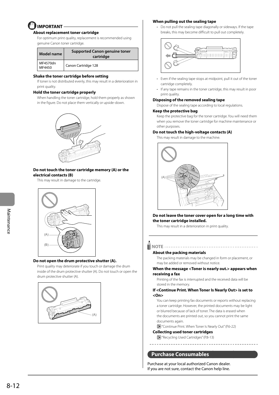 Purchase consumables | Canon ImageCLASS MF4570DN User Manual | Page 126 / 164