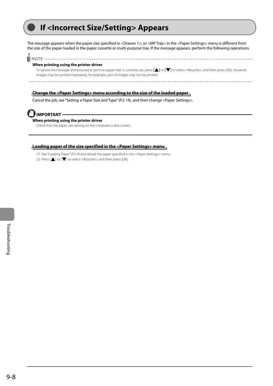 If <incorrect size/setting> appears | Canon ImageCLASS MF4570DN User Manual | Page 140 / 164