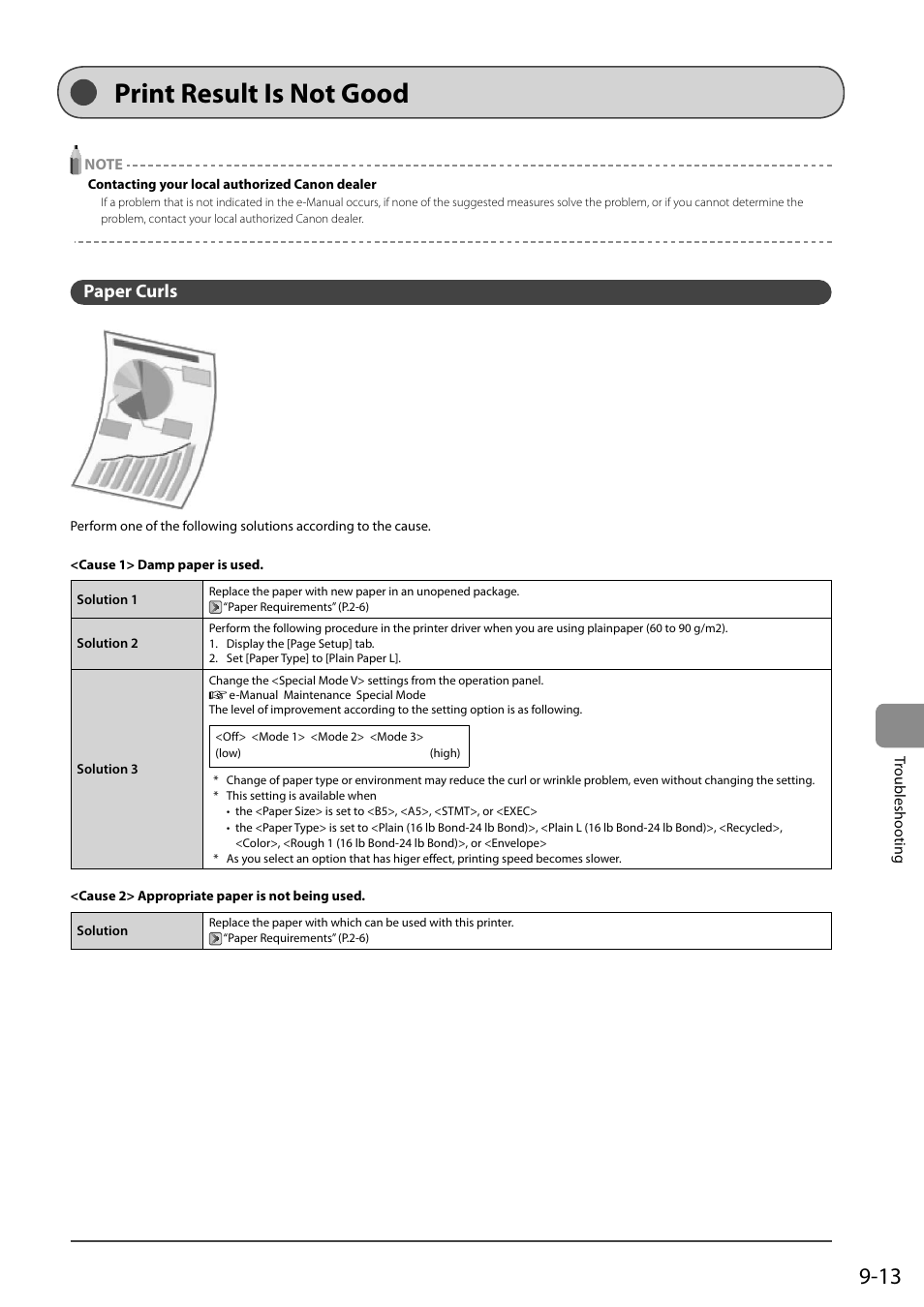 Print result is not good, Paper curls | Canon ImageCLASS MF4570DN User Manual | Page 145 / 164