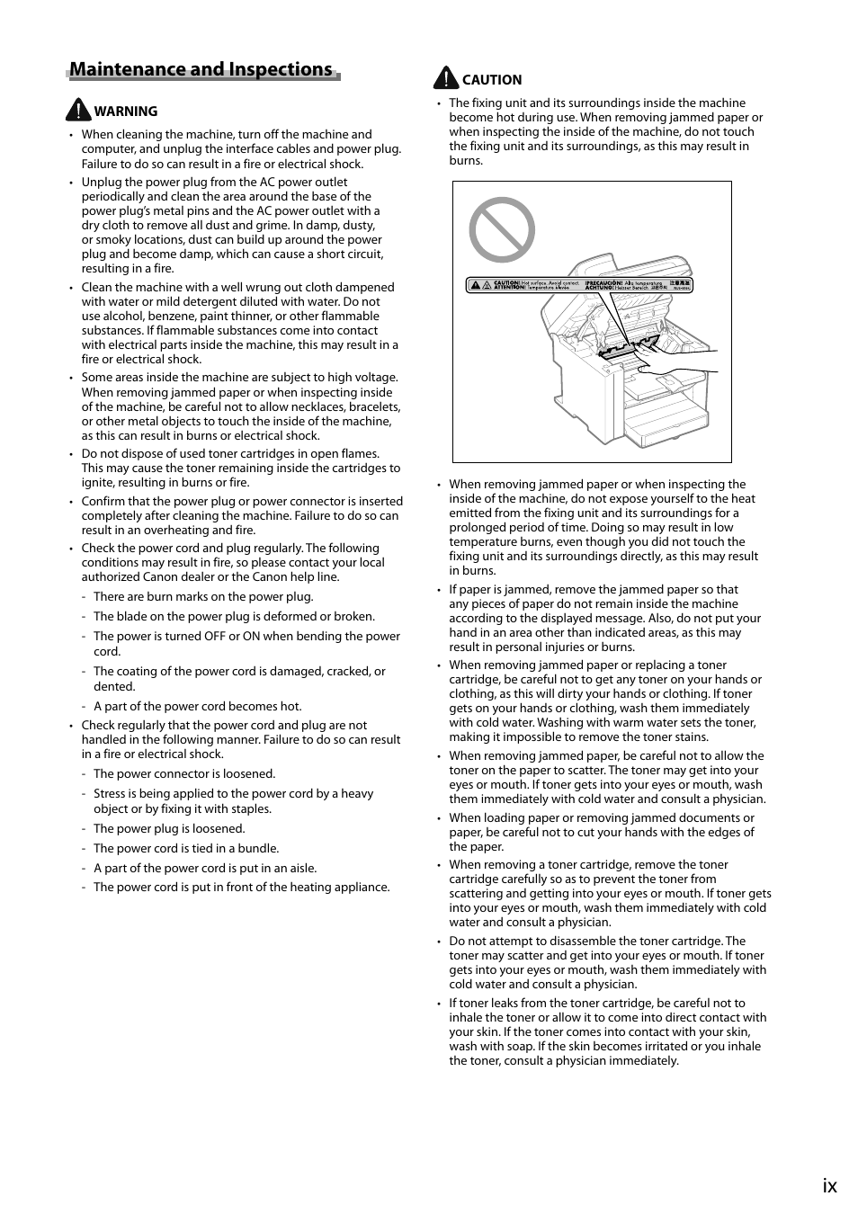 Maintenance and inspections | Canon ImageCLASS MF4570DN User Manual | Page 15 / 164