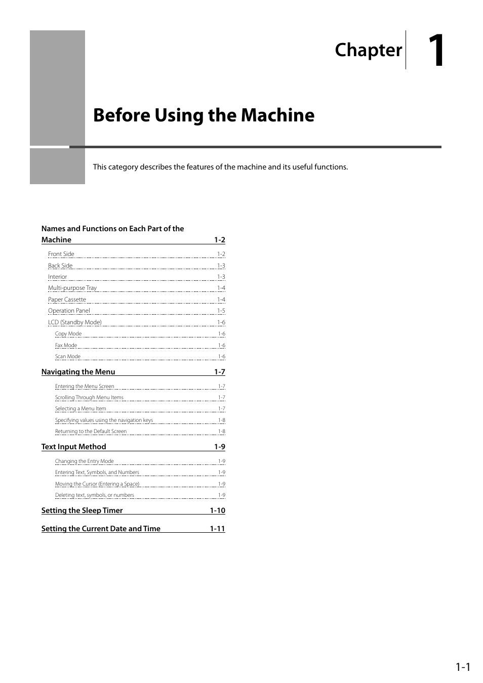 Before using the machine, Chapter | Canon ImageCLASS MF4570DN User Manual | Page 25 / 164