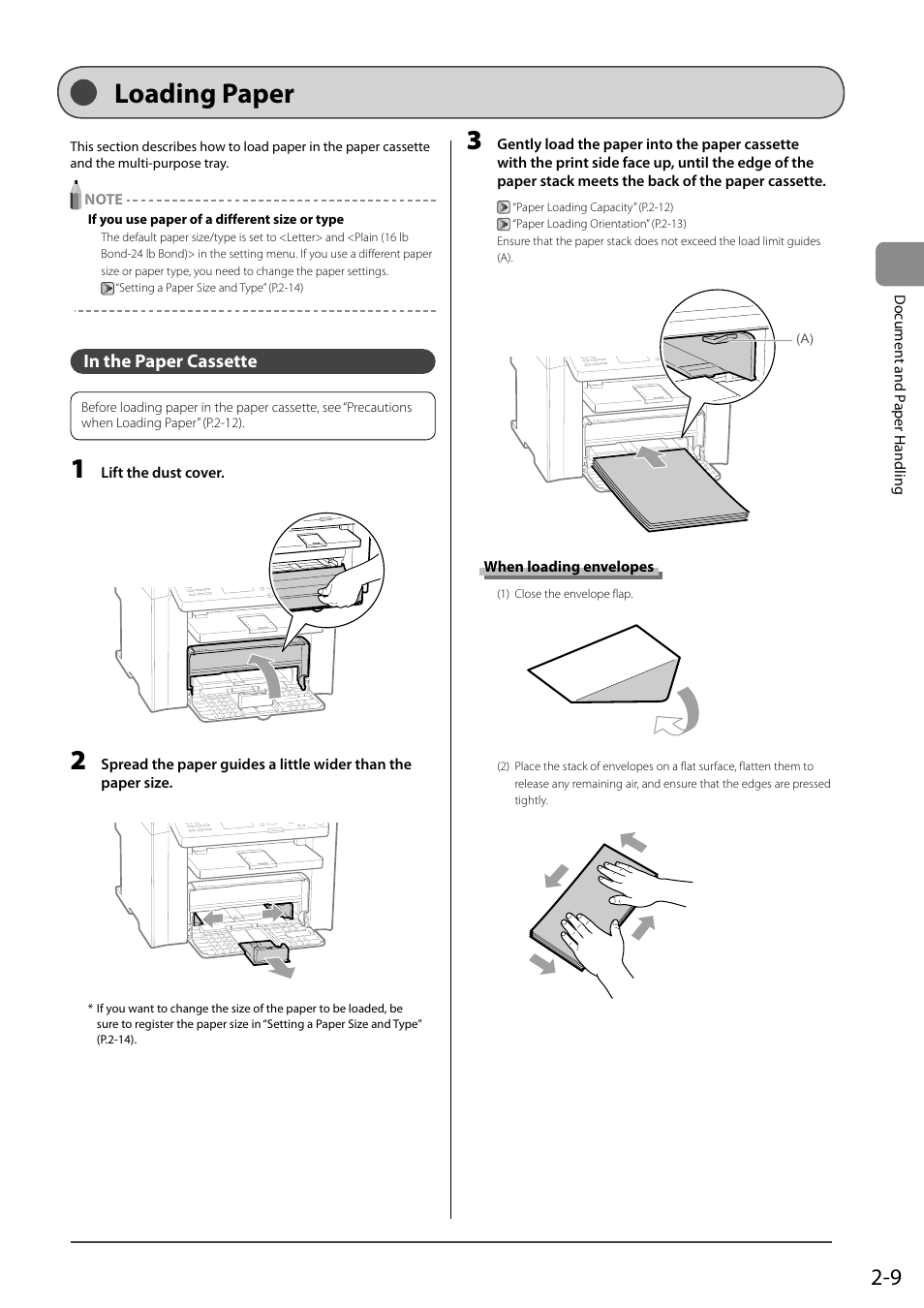 Loading paper, In the paper cassette | Canon ImageCLASS MF4570DN User Manual | Page 45 / 164