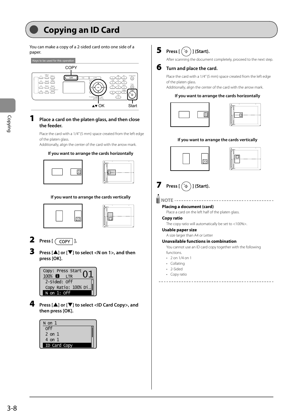 Copying an id card | Canon ImageCLASS MF4570DN User Manual | Page 62 / 164