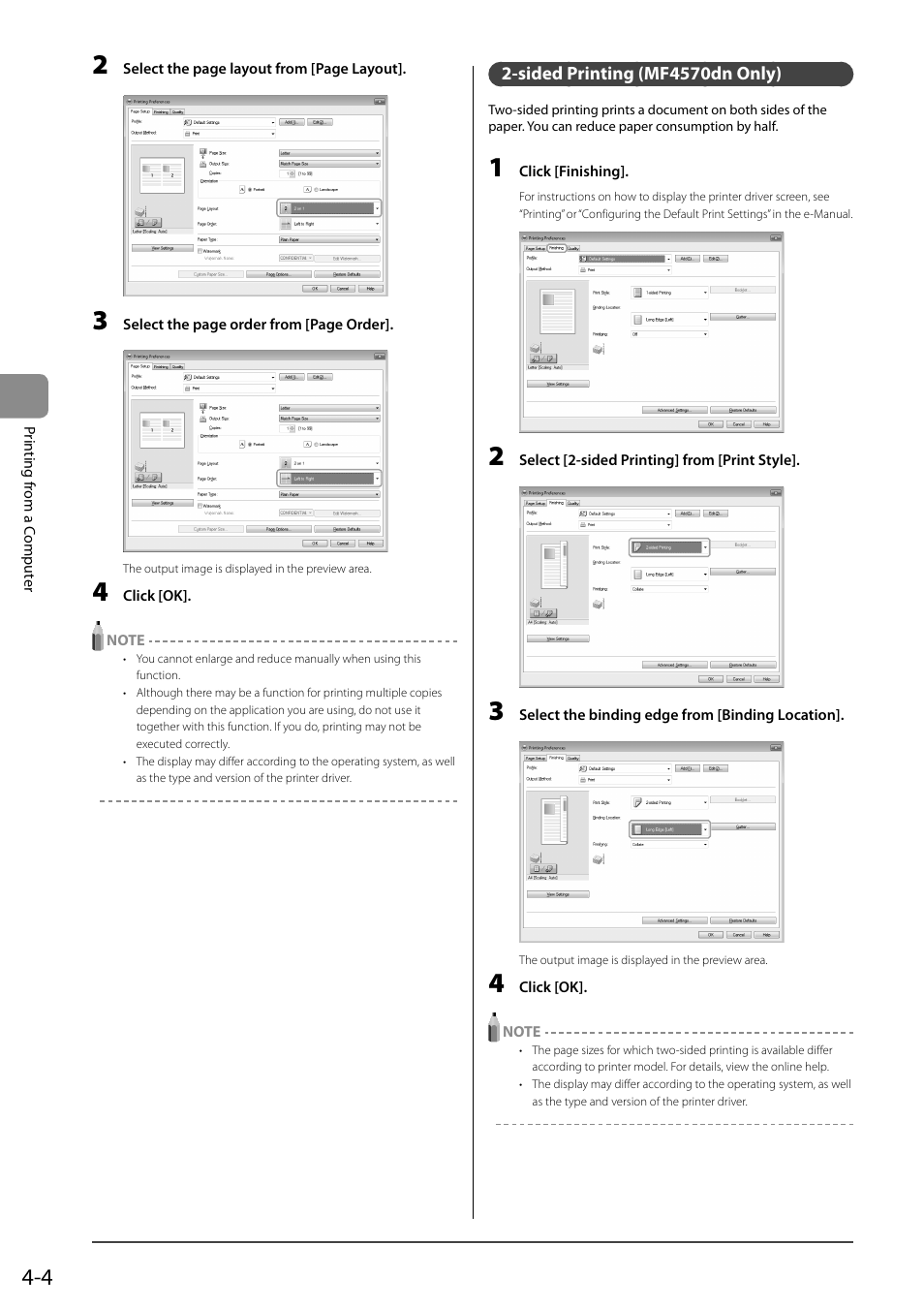 Sided printing (mf4570dn only) | Canon ImageCLASS MF4570DN User Manual | Page 68 / 164