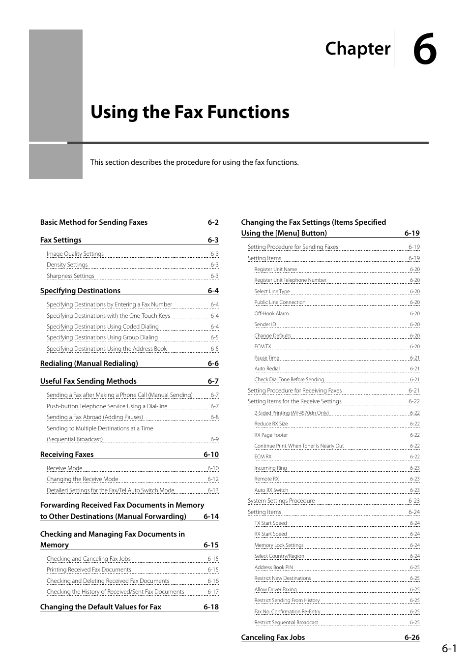 Using the fax functions, Chapter | Canon ImageCLASS MF4570DN User Manual | Page 85 / 164