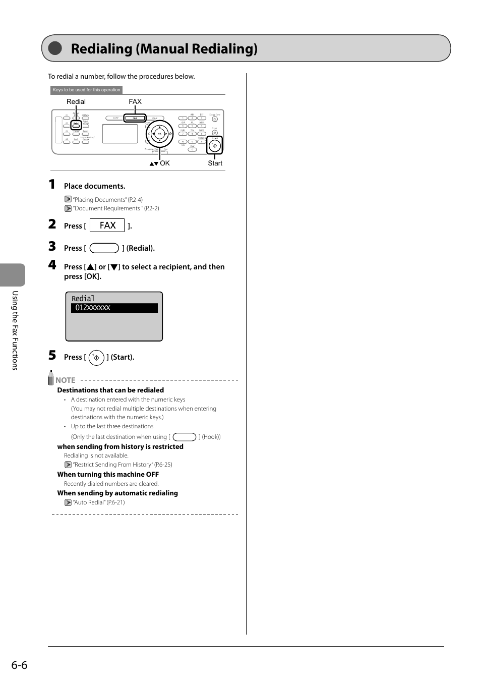 Redialing (manual redialing) | Canon ImageCLASS MF4570DN User Manual | Page 90 / 164