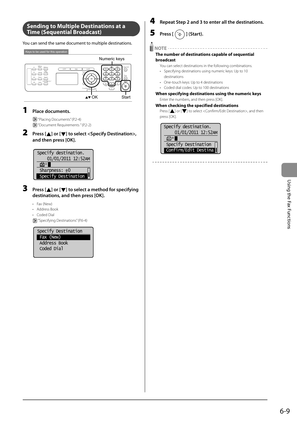 Sending to multiple destinations at a time, Sequential broadcast) | Canon ImageCLASS MF4570DN User Manual | Page 93 / 164