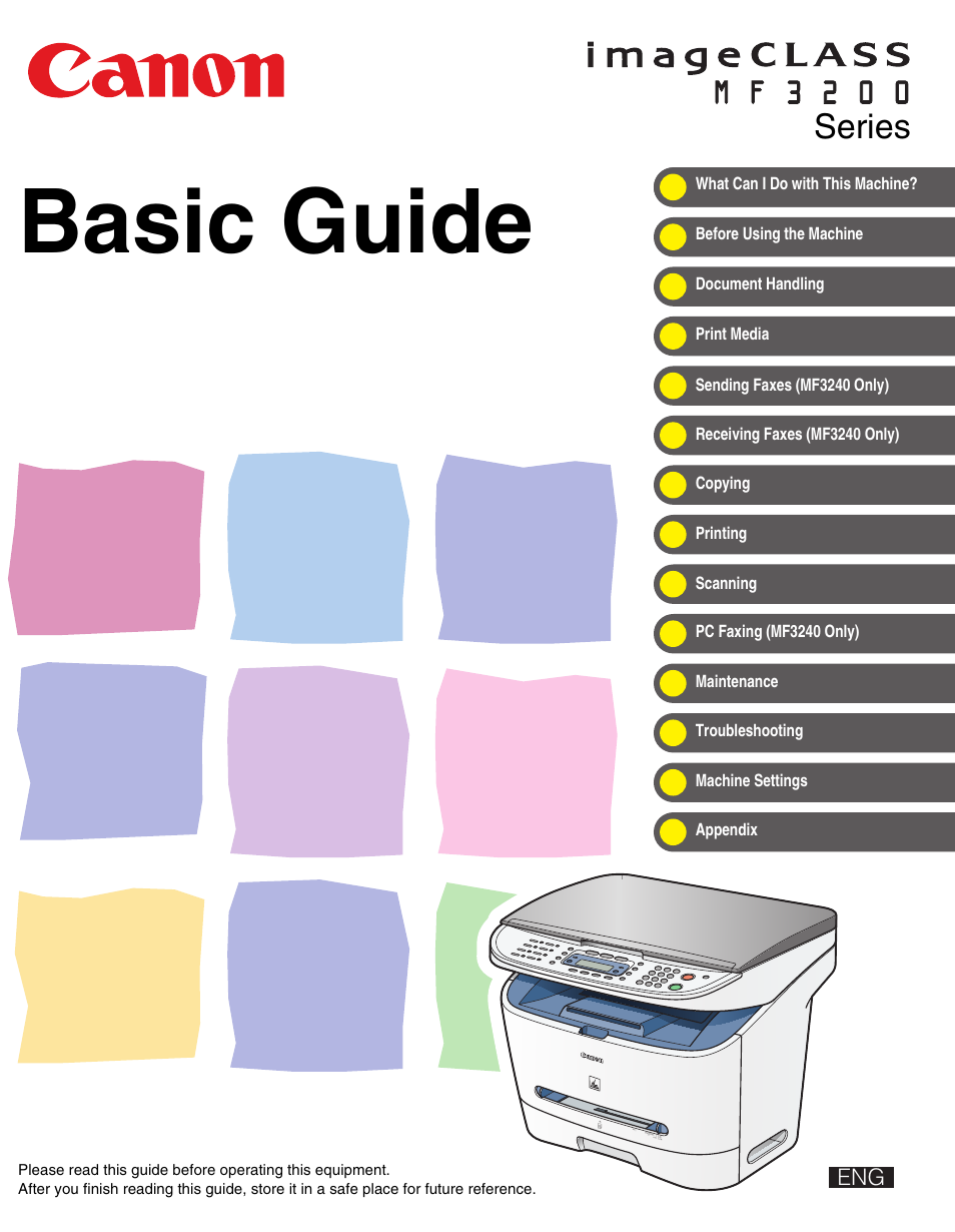 Canon MF 3240 Series User Manual | 136 pages