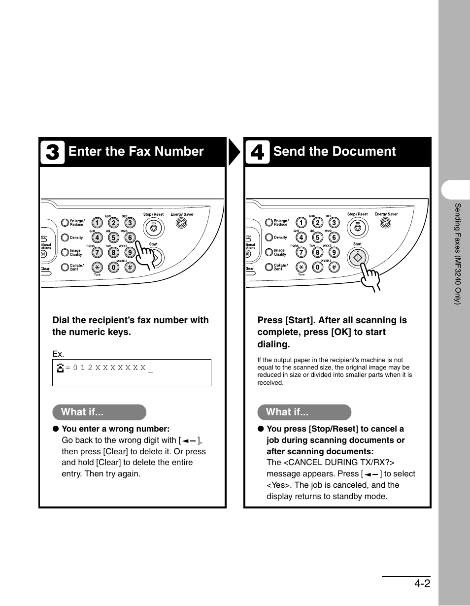 Enter the fax number send the document | Canon MF 3240 Series User Manual | Page 45 / 136