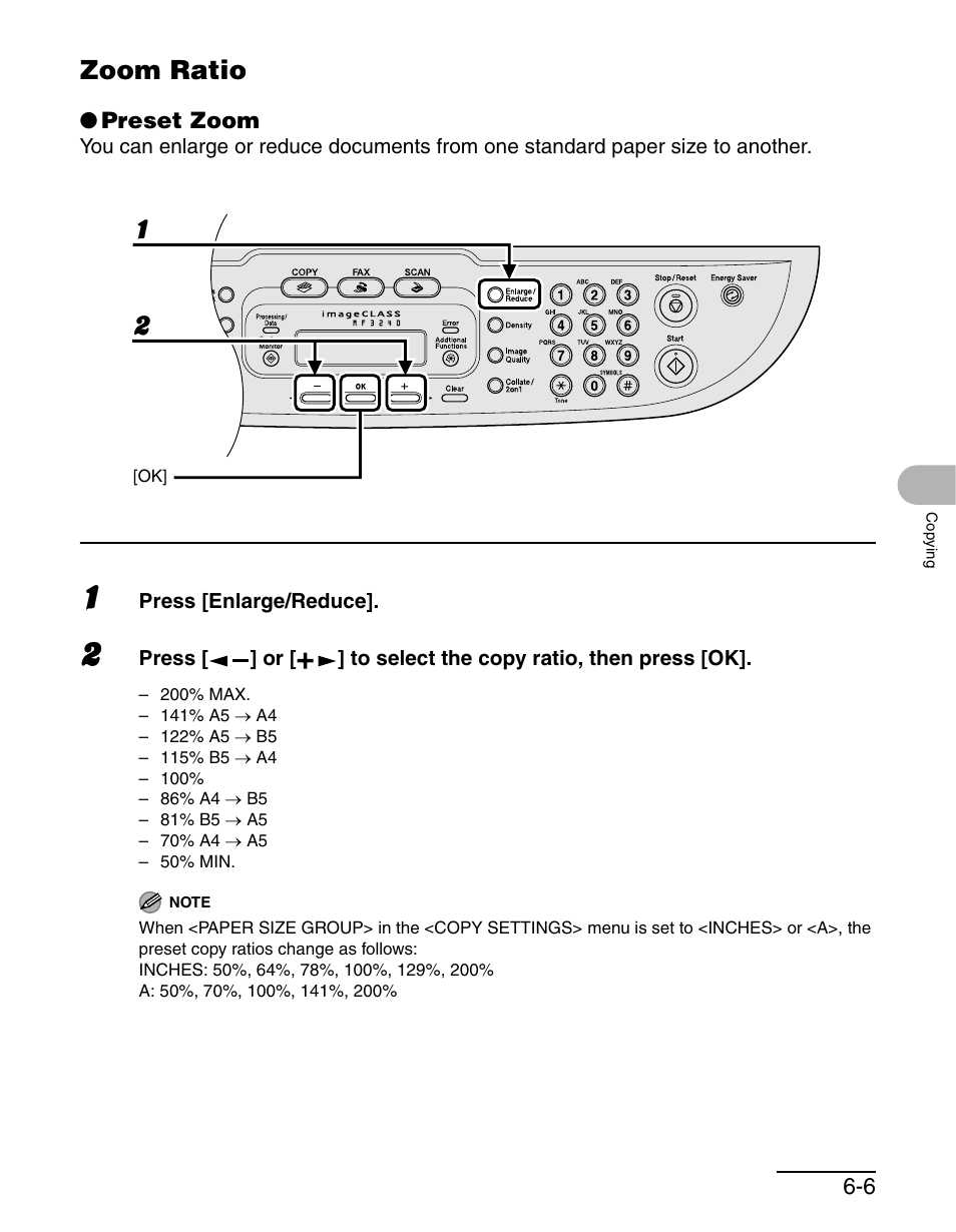 Zoom ratio, Zoom ratio -6 | Canon MF 3240 Series User Manual | Page 82 / 136