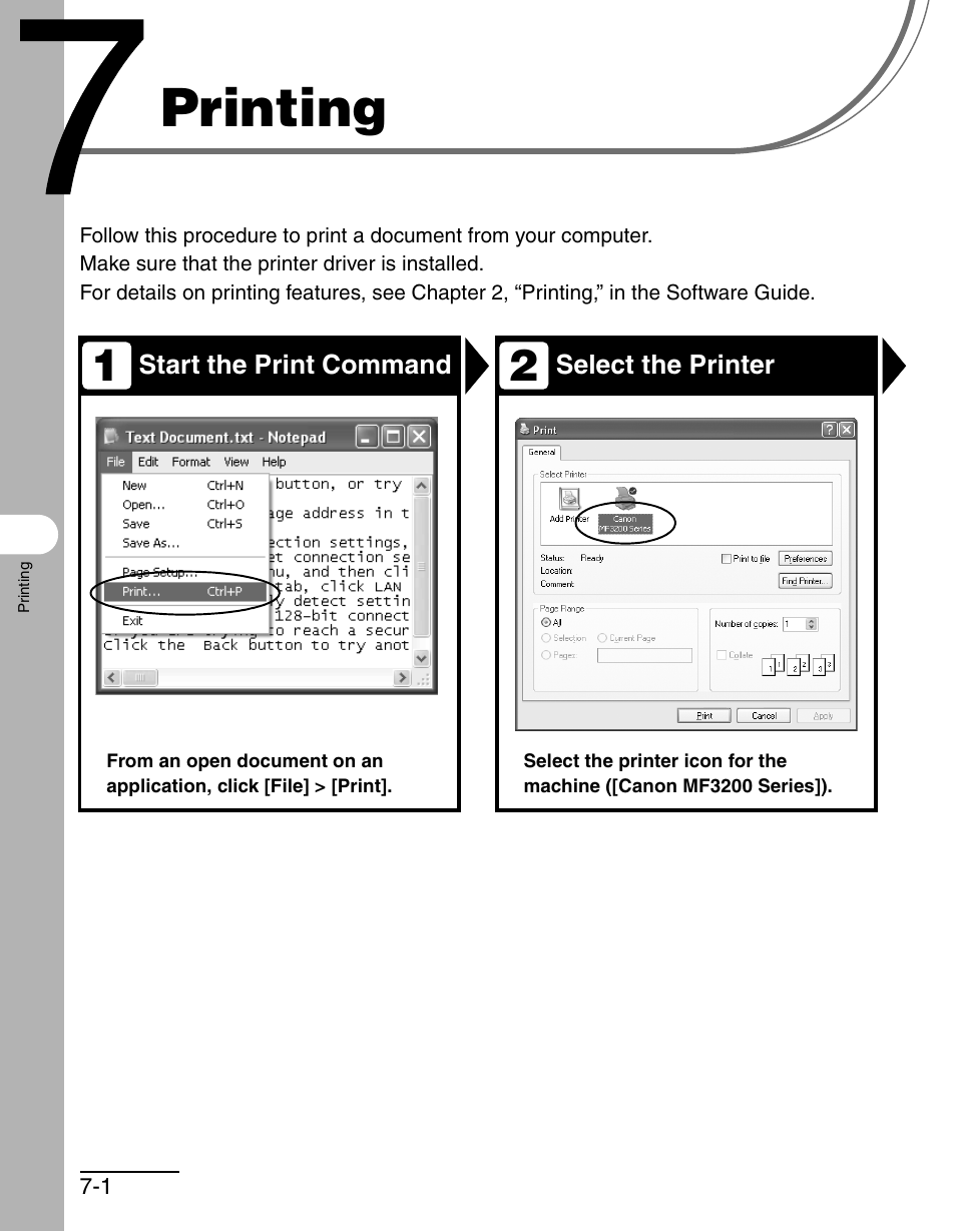 Printing, 7 printing -1 | Canon MF 3240 Series User Manual | Page 84 / 136