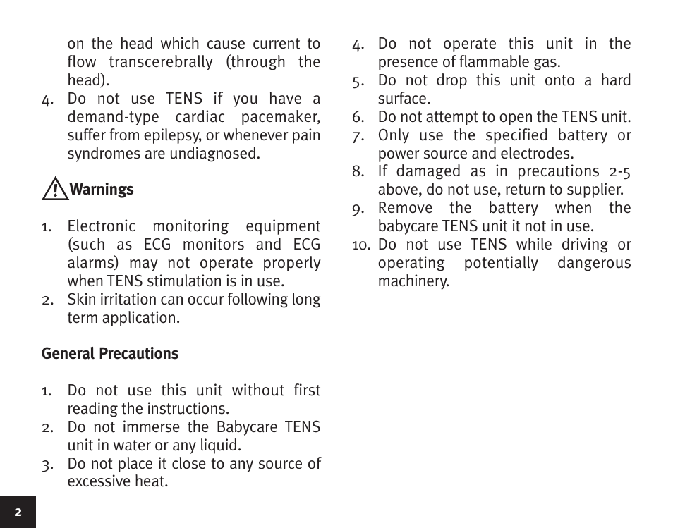 Babycare TENS Femme TENS User Manual | Page 4 / 12