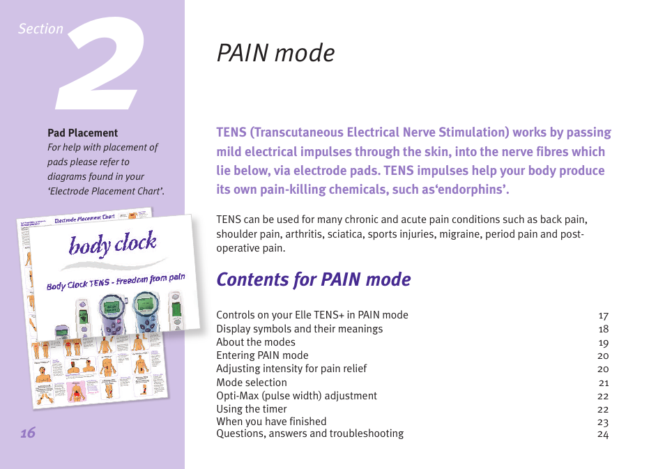 Pain mode | Babycare TENS Elle TENS User Manual | Page 16 / 36