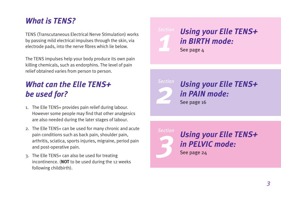 Babycare TENS Elle TENS User Manual | Page 3 / 36