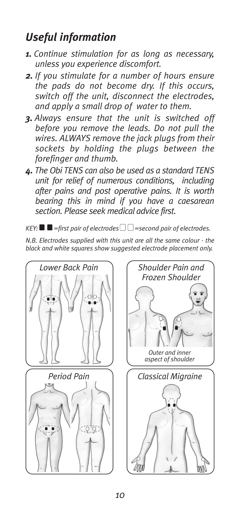 Useful information | Babycare TENS Obi TENS User Manual | Page 10 / 12