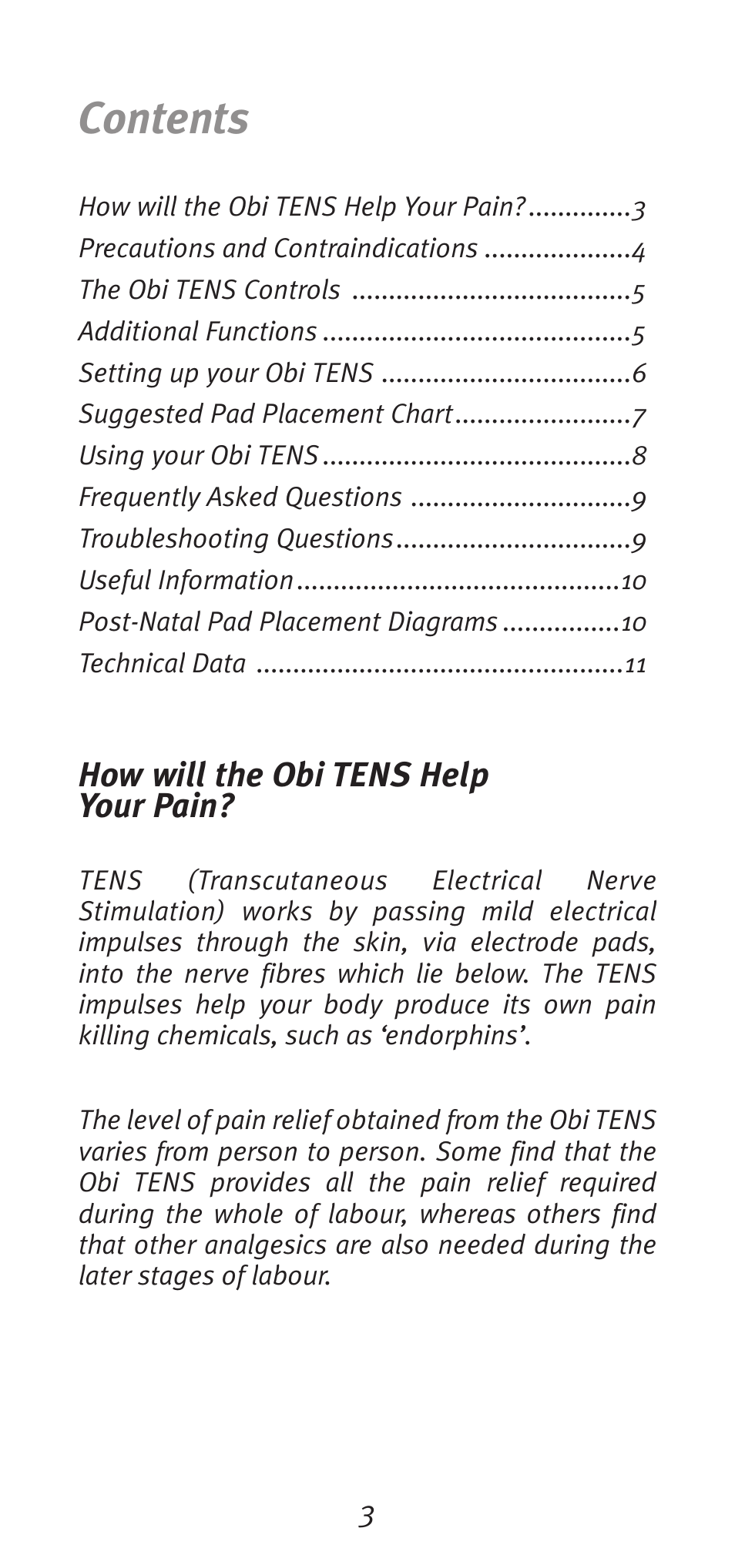 Babycare TENS Obi TENS User Manual | Page 3 / 12