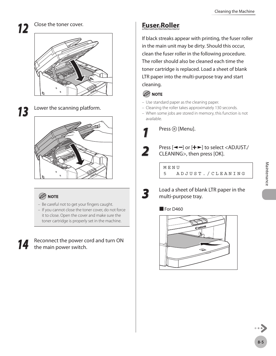 Fuser roller, Fuser roller -5 | Canon IMAGECLASS D460 User Manual | Page 112 / 177