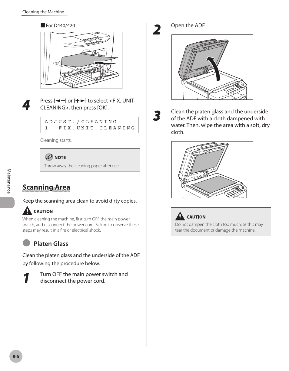 Scanning area, Scanning area -6 | Canon IMAGECLASS D460 User Manual | Page 113 / 177