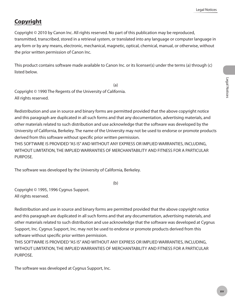 Copyright | Canon IMAGECLASS D460 User Manual | Page 16 / 177
